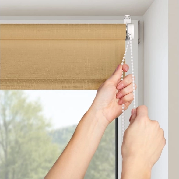 Штора рулонная Shantung 70x160 см бежевый-image-2