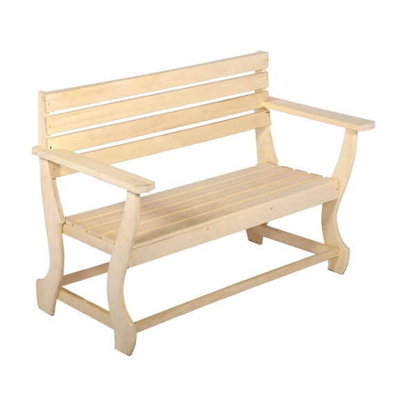 Скамья с подлокотником с фигурными ножками 120*90см БШ 32448