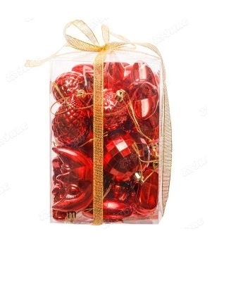 Набор елочных украшений Т114-2 18шт Фигурки Красный