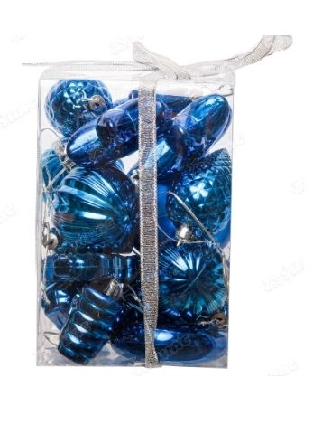 Набор елочных украшений Т114-4 18шт Фигурки Синий
