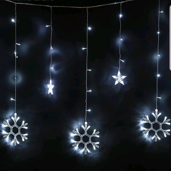 Гирлянда LED Снежинка+Звезда 3м*2м 9597