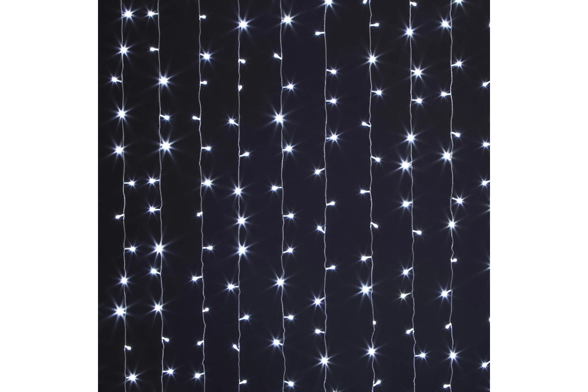 Гирлянда д/нар.прим.штора FAW-4С LED 300л 2*1,5м БЕЛ. х40