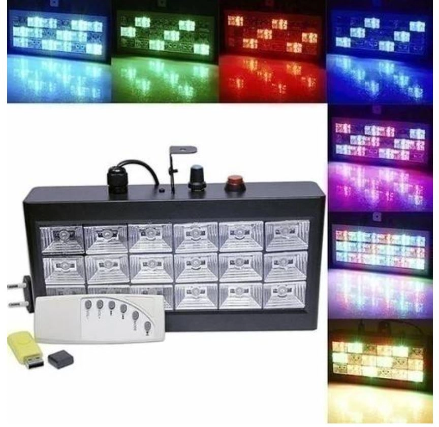 Светильник-стробоскоп цветной LED ROOM STROBE 18LED c MP3