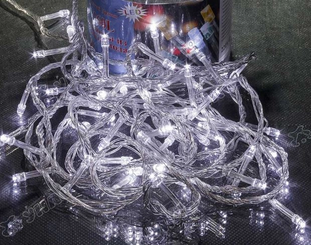 Гирлянда LED L-3-2 п/п 160л белый 12м