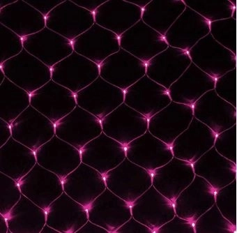 Гирлянда сетка LED LW-0-10 132л. п/провод 1,3х1,3 розовый