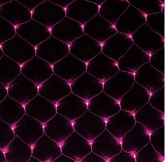 Гирлянда сетка LED LW-0-10 132л. п/провод 1,3х1,3 розовый