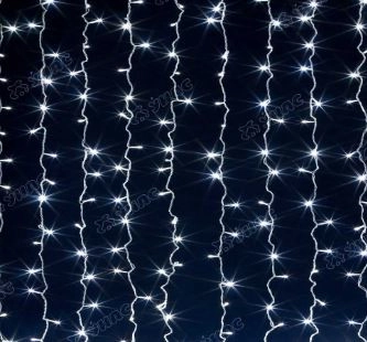 Гирлянда штора LED LC-0-2 132л. п/провод 1,3x1.3 холод.белый
