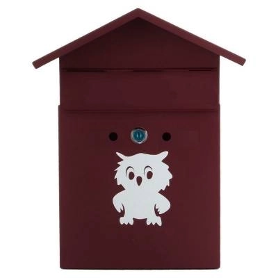 Ящик почтовый Домик с врез.замком бордовый 9060