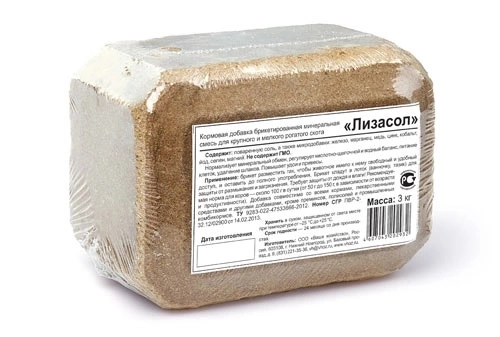 Соль-лизунец Лизасол д/рогатого скота 3кг