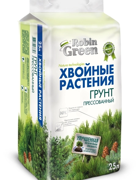 Грунт для хвойных растений Робин Грин 25л прессованный