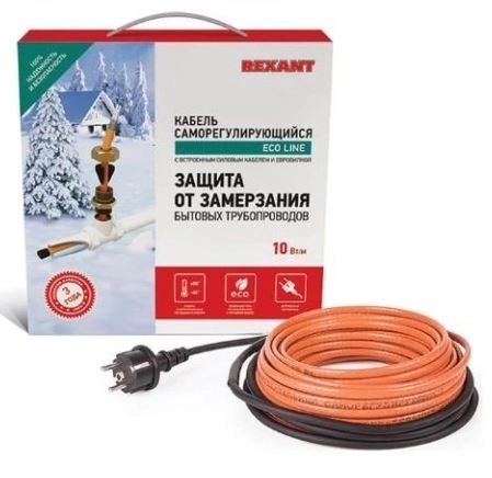 Кабель греющий REXANT 10НТМ2-CT 6м/60Вт