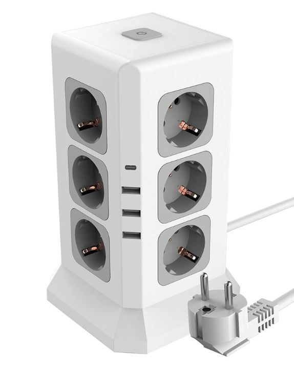 Удлинитель Comfort 12-м HM10-61-01 с/з 2USB 1,5м черный
