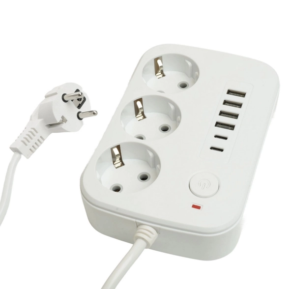 Удлинитель STEKKER Home 3м с/з 1,8м HM09-36-02 белый