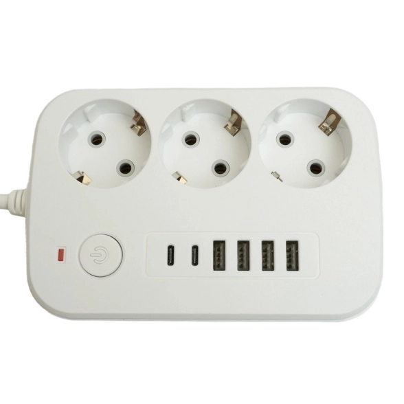 Удлинитель STEKKER Home 3м с/з 3м HM09-36-02 белый-image-1