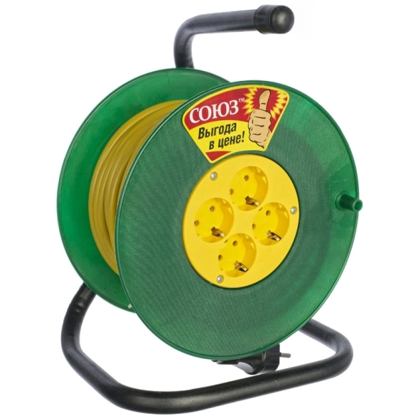 Удлинитель силовой Союз н/к 20м 4гн ПВС 2*2,5 16А б/з