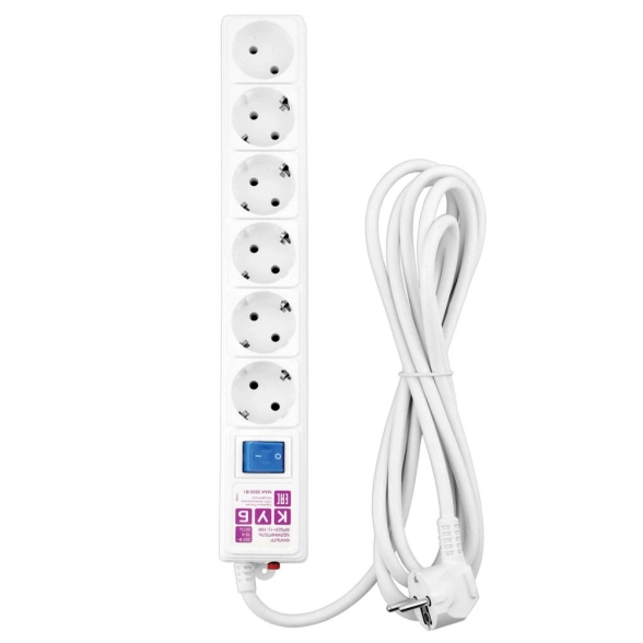 Сетевой фильтр Power Cube 6*3м с з/к белый-image-1