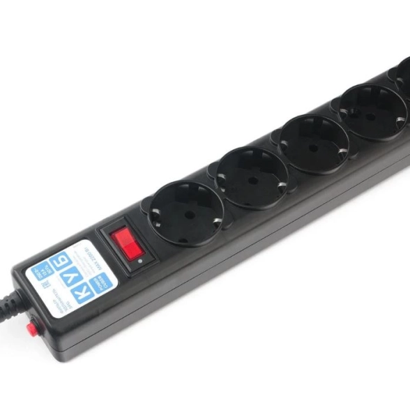 Сетевой фильтр Power Cube 5*7м с з/к черный 10А