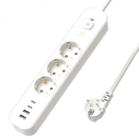 Сетевой фильтр Nova 3м с/з HM21-31-02 белый 16А