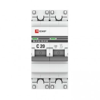 Авт.выкл EKF PROxima BA47-63 2P 20А(C) 4,5kA-image-1