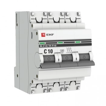 Авт.выкл EKF PROxima BA47-63 3P 10А(C) 4,5kA
