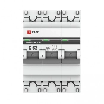 Авт.выкл EKF PROxima BA47-63 3P 63А(C) 4,5kA-image-1