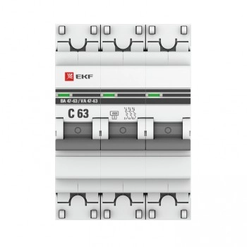Авт.выкл EKF PROxima BA47-63 3P 63А(C) 4,5kA-image-1
