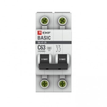 Авт.выкл EKF Basic BA47-29 2P 10A(C) 4,5kA