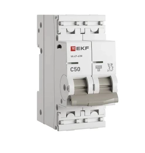Выключатель EKF PROxima 2P 50A(C) BA47-63N-image-1