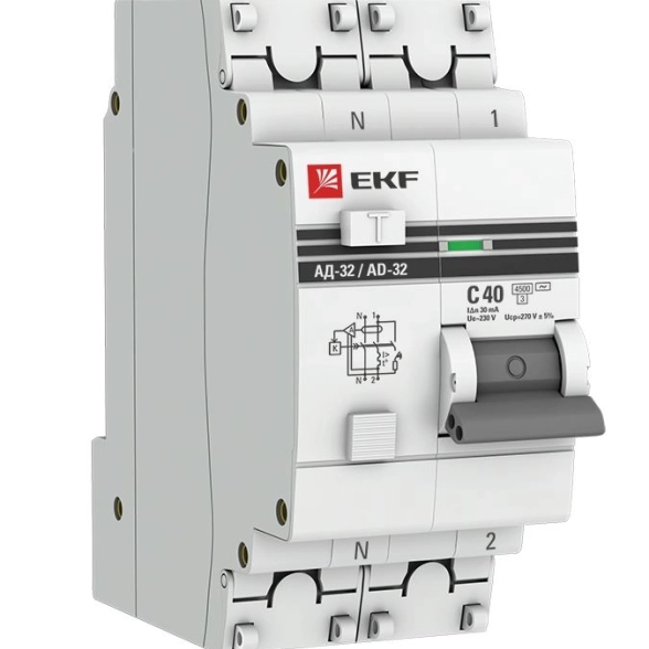 Диф.авт EKF PROxima АД-32 1P+N 40А 30мА 4,5кА