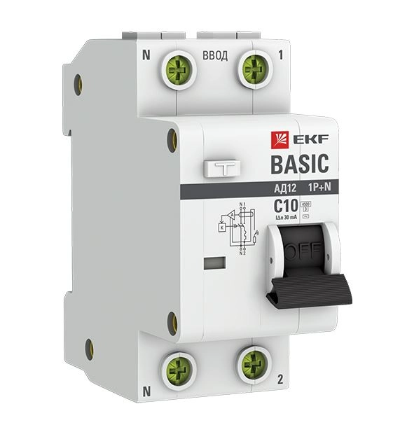 Диф.авт EKF Basic АД-12 1P+N 10А 30мА 4,5кА