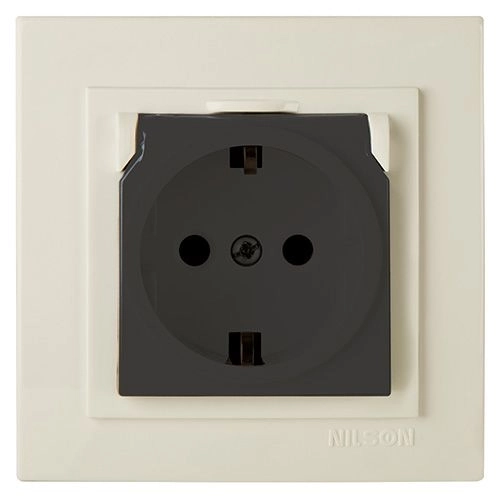 Розетка Nilson крем 1-я СП с/з с/кр 24121018