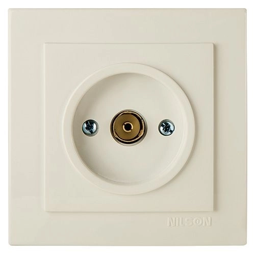 Розетка Nilson крем 1-я ТВ проходная