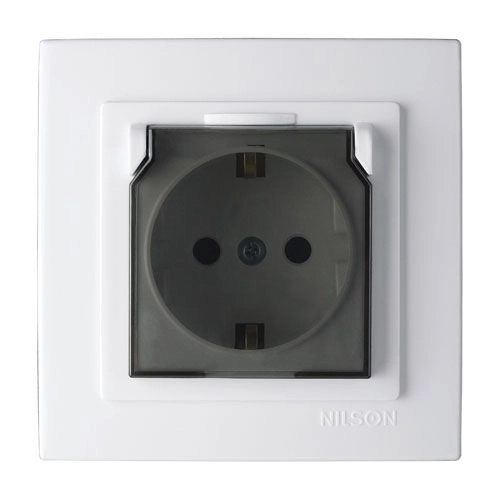 Розетка Nilson бел 1я СП с/з с/кр 24111018