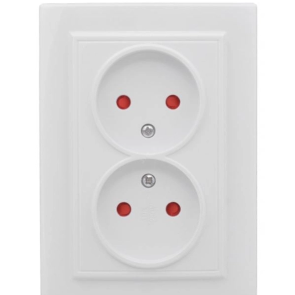 Розетка EKF СП 10А бел 2-м б/з в сборе МИНСК