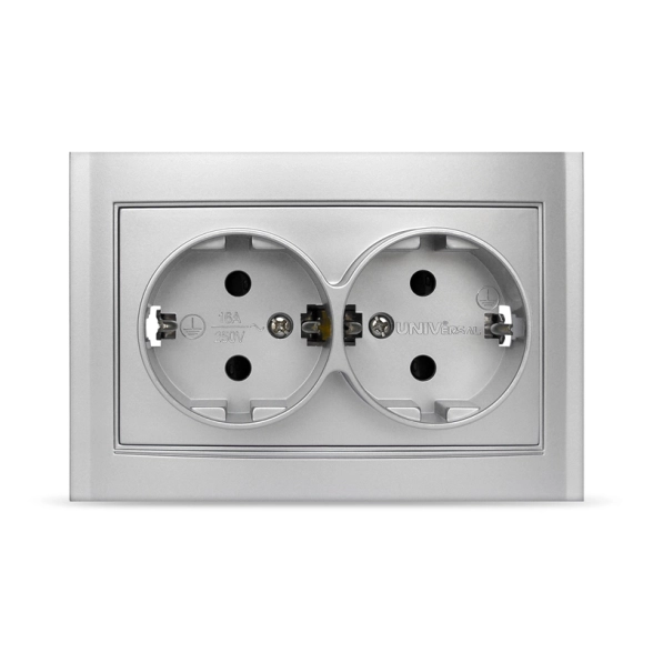 Розетка Бриллиант 2-я СП 16А с/з сер 7949780