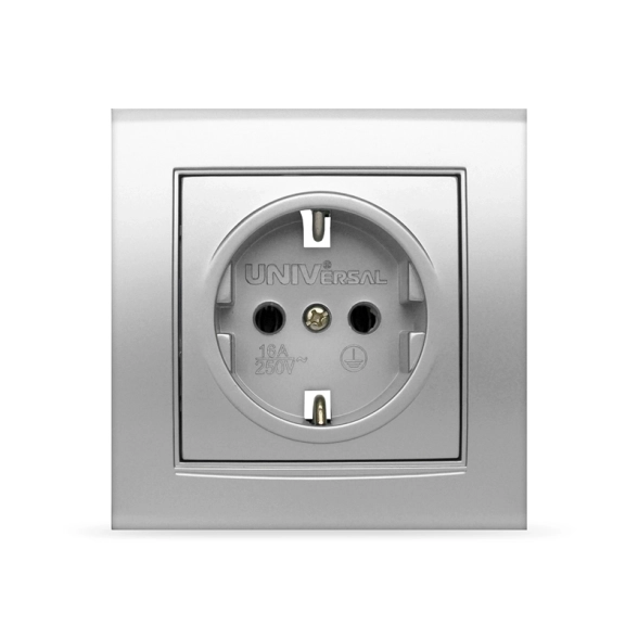 Розетка Бриллиант СП 16А с/з сер 7949872