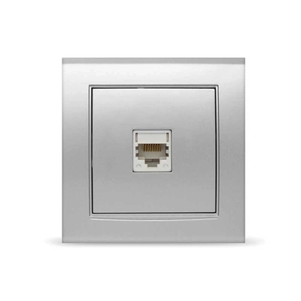 Розетка Бриллиант комп RJ45 1А серебро 9973739