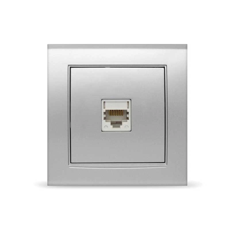 Розетка Бриллиант комп RJ45 1А серебро 9973739
