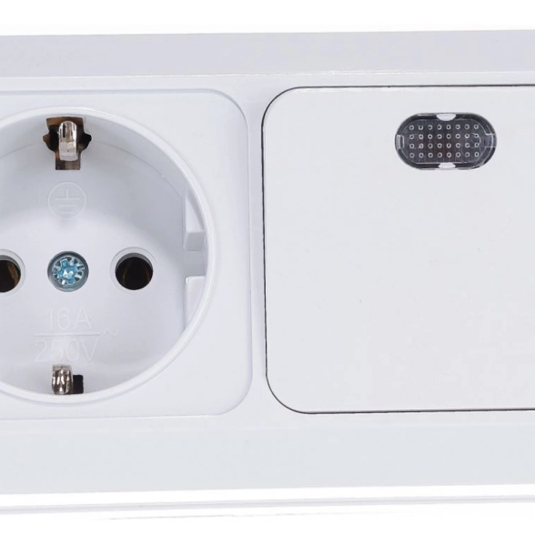 Блок комб ОП гориз 1кл выкл с/п+роз с/з Олимп О0036