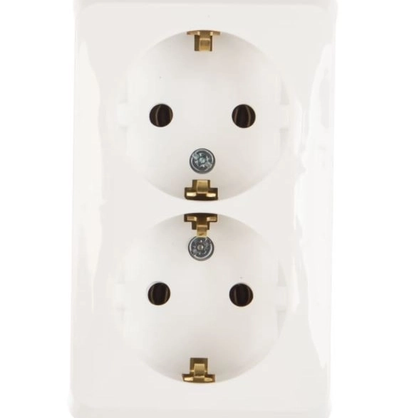 Розетка РА16-007b 2-я ОП c/з б/шт бел Этюд С1