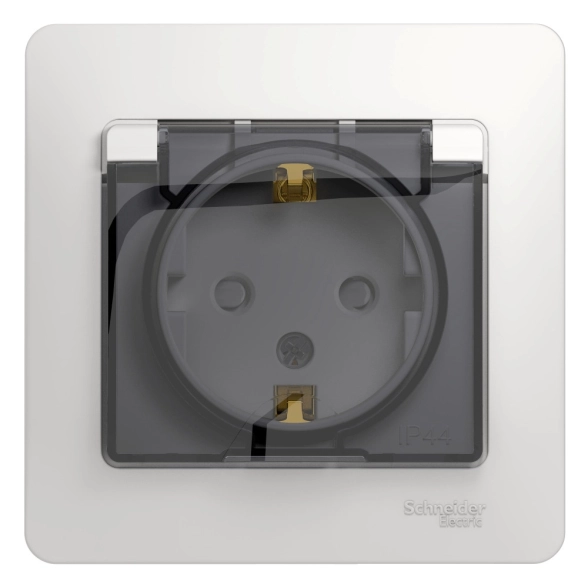 Розетка с/з з/ш с/кр бел GLOSSA СП 16А IP44 c/р GSL000148