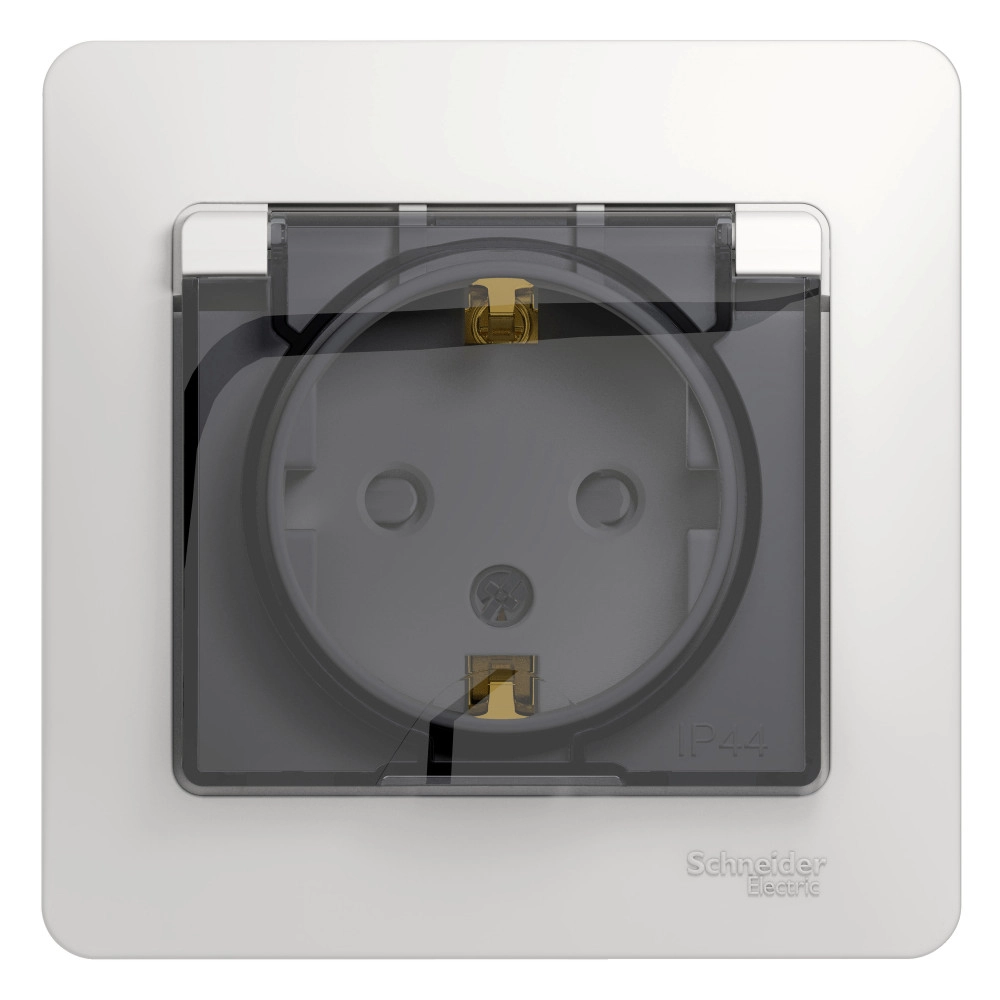 Розетка с/з з/ш с/кр бел GLOSSA СП 16А IP44 c/р GSL000148