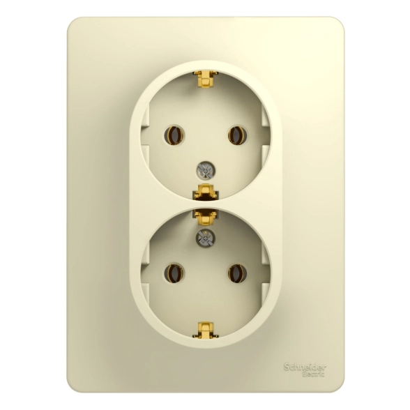 Розетка 2-я c/з беж GLOSSA СП 16А с/р GSL000224