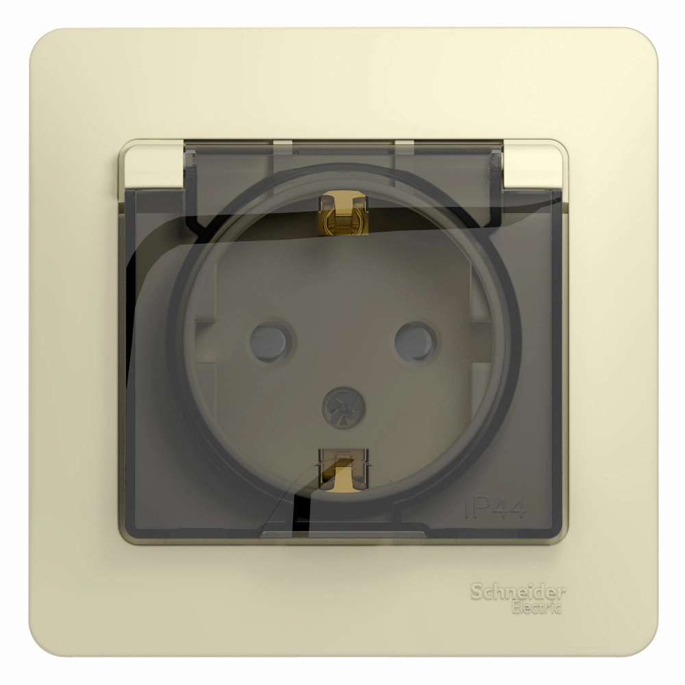 Розетка с/з з/ш с/кр беж GLOSSA СП 16А IP44 с/р GSL000248