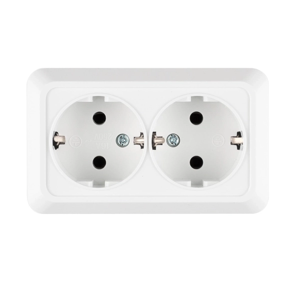 Розетка 2-я с/з бел TANGO ОП 16А