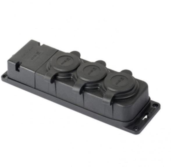 Розетка 3х-мест.с/з каучук 2Р+РЕ 16А 230В IP44 EKF DIY
