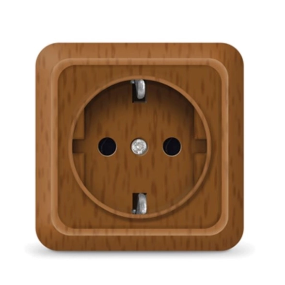 Розетка Олимп 1п ОП 16А c/з бук(7946796)