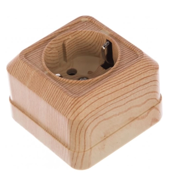 Розетка Олимп 1п ОП 16А с/з сосна(5560902)