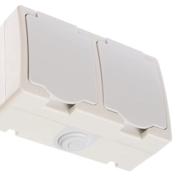 Блок Алегро ОП роз с/з+роз с/з с/кр бел 16А IP54