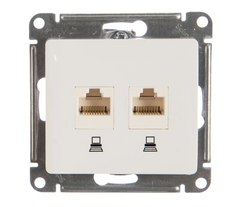 Розетка Glossa 2-я комп RJ45+RJ45 мех кат.5Е GSL000185KK